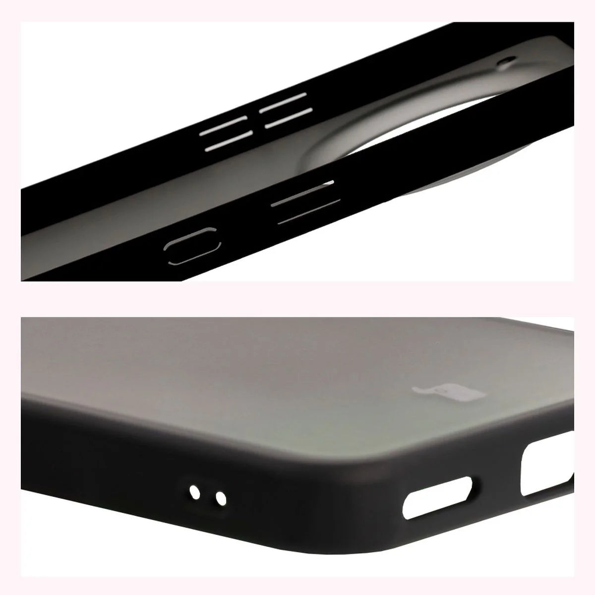 Handyhülle für Nothing Phone (3a) Pro, Bizon Case Angelo, Durchscheinend mit schwarzem Rahmen