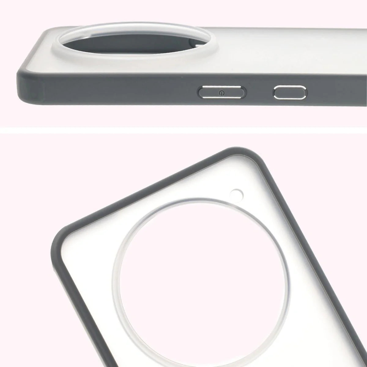 Handyhülle für Nothing Phone (3a) Pro, Bizon Case Angelo, Durchscheinend mit grauem Rahmen