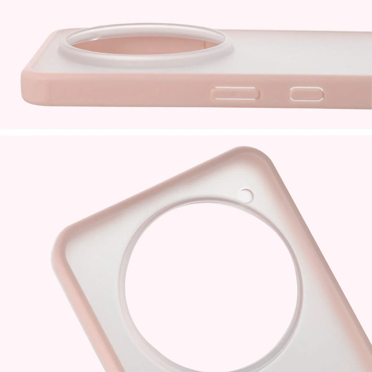 Handyhülle für Nothing Phone (3a) Pro, Bizon Case Angelo, Durchscheinend mit rosem Rahmen