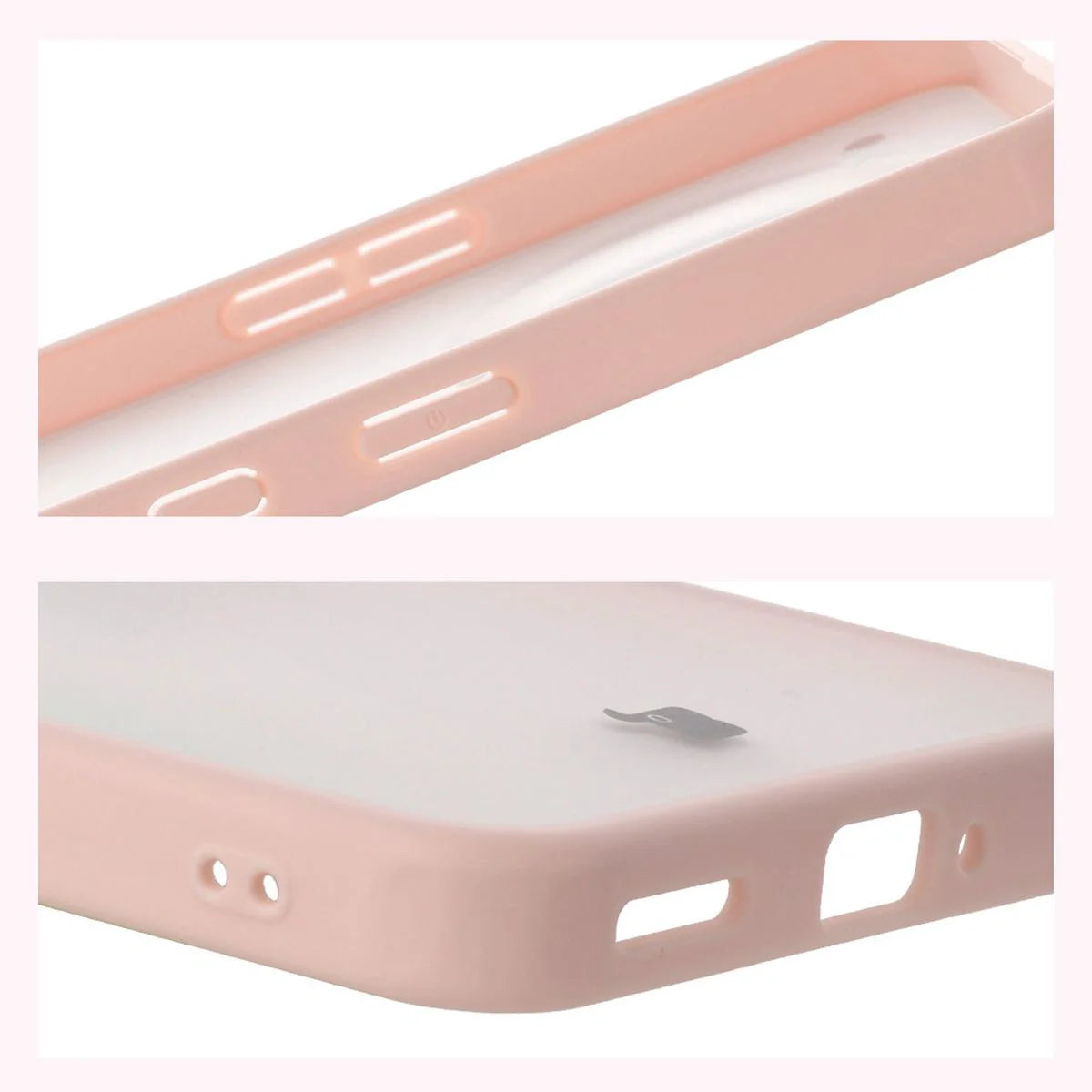 Handyhülle für Nothing Phone (3a) Pro, Bizon Case Angelo, Durchscheinend mit rosem Rahmen
