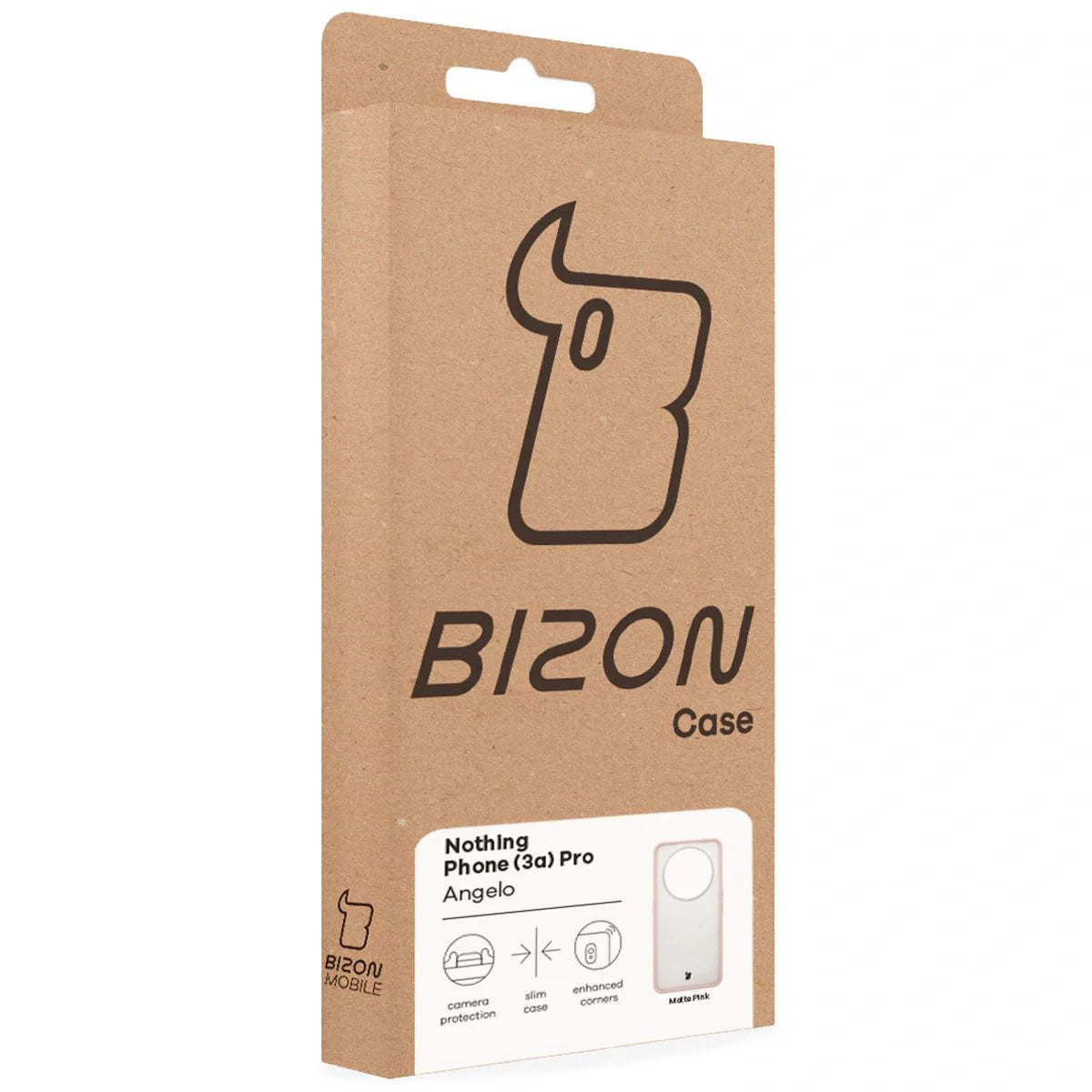 Handyhülle für Nothing Phone (3a) Pro, Bizon Case Angelo, Durchscheinend mit rosem Rahmen