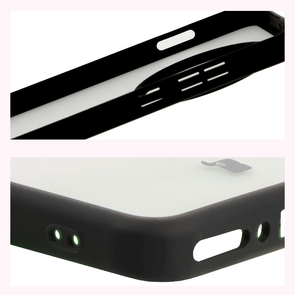 Handyhülle für OnePlus 13, Bizon Case Angelo, Durchscheinend mit schwarzem Rahmen