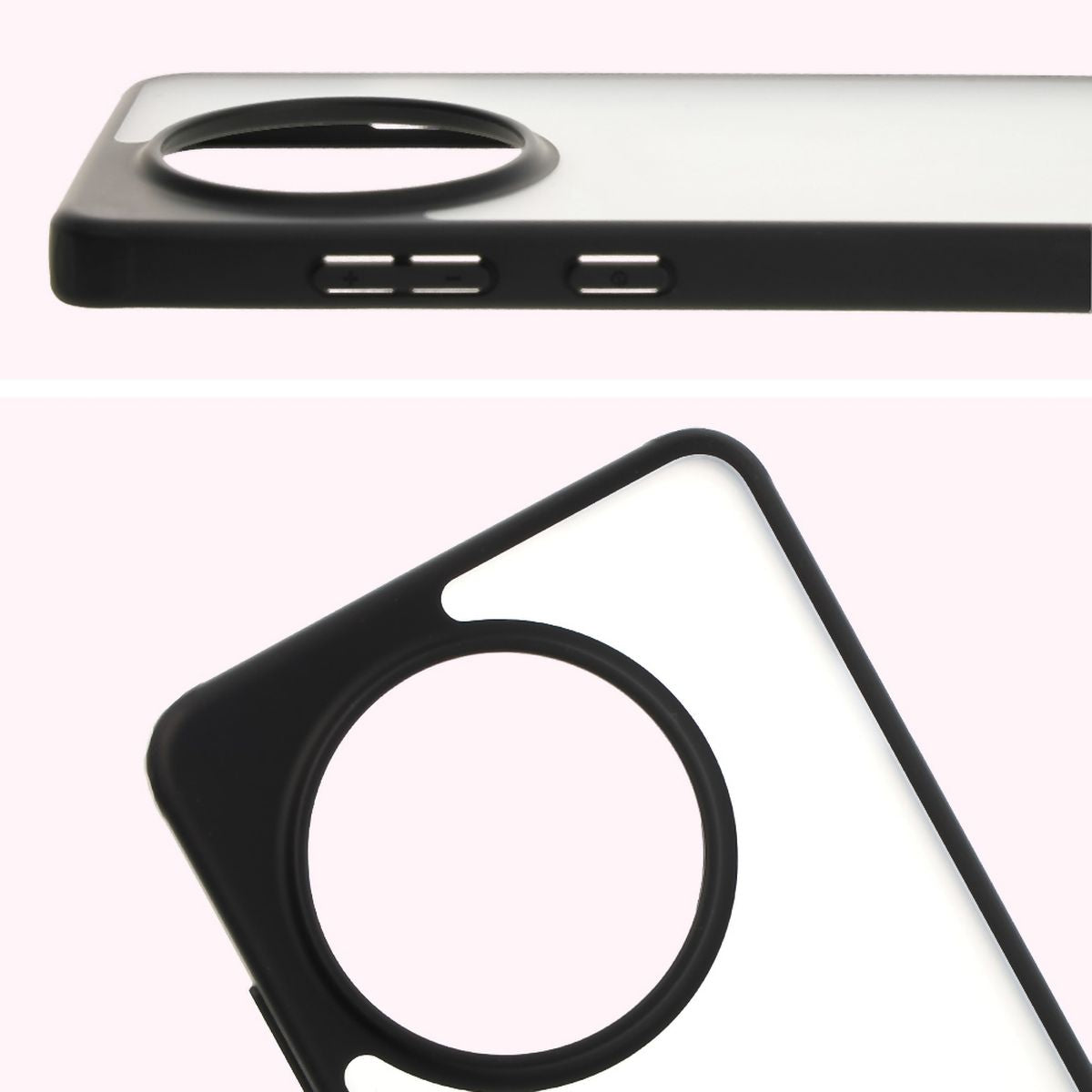 Handyhülle für OnePlus 13R, Bizon Case Angelo, Durchscheinend mit schwarzem Rahmen
