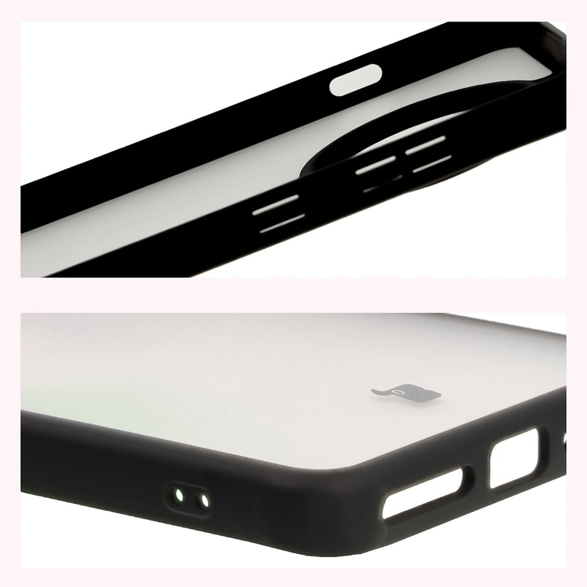 Handyhülle für OnePlus 13R, Bizon Case Angelo, Durchscheinend mit schwarzem Rahmen