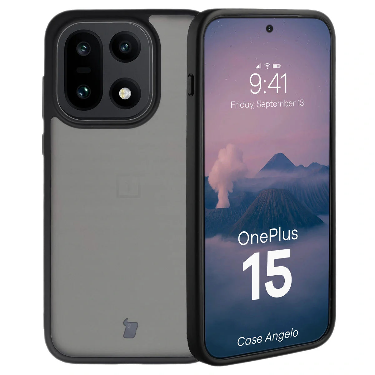 Handyhülle für OnePlus 15, Bizon Case Angelo, Getönte mit schwarzem Rahmen