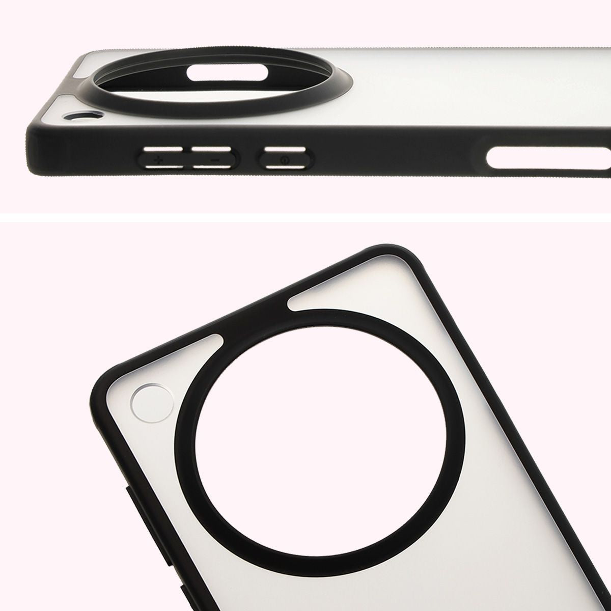 Handyhülle für Oppo Find X8 Pro, Bizon Case Angelo, Durchscheinend mit schwarzem Rahmen