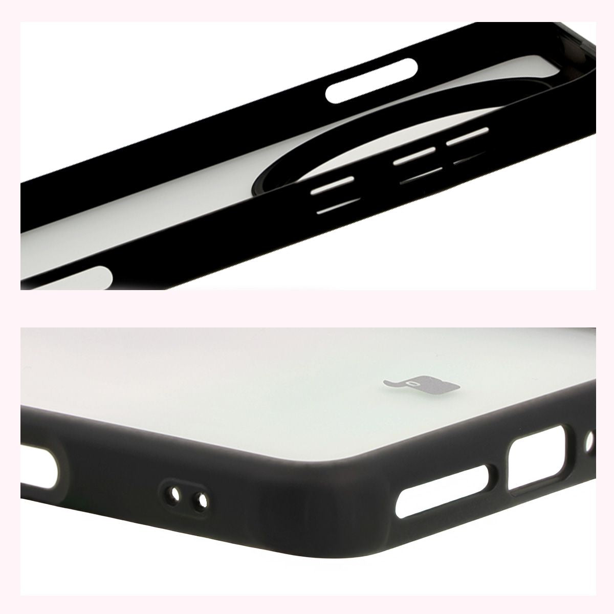 Handyhülle für Oppo Find X8 Pro, Bizon Case Angelo, Durchscheinend mit schwarzem Rahmen