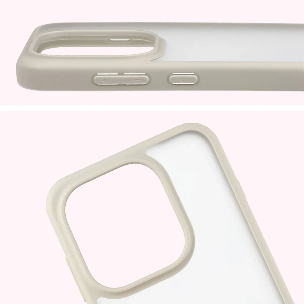 Handyhülle für Oppo Find X9, Bizon Case Angelo, Semitransparent mit beigem Rahmen