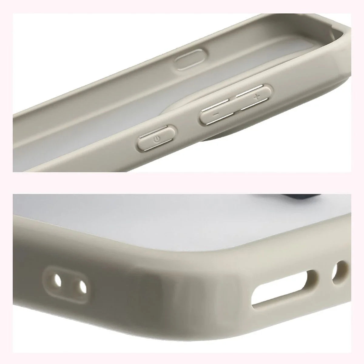 Handyhülle für Oppo Find X9, Bizon Case Angelo, Semitransparent mit beigem Rahmen