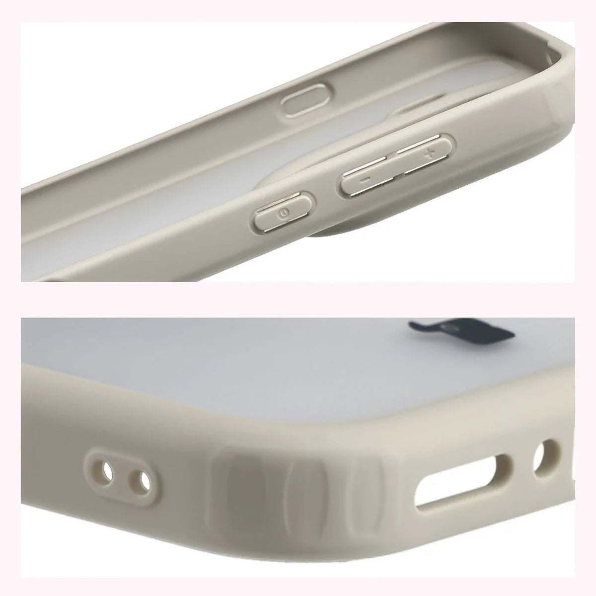 Handyhülle für Oppo Find X9 Pro, Bizon Case Angelo, Semitransparent mit beigem Rahmen