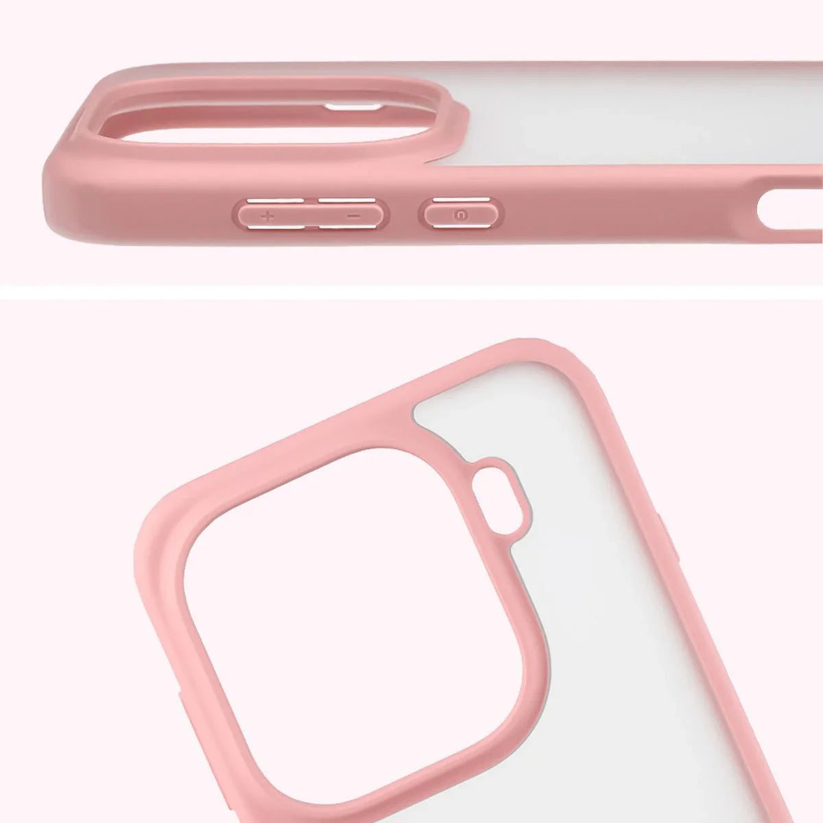 Handyhülle für Oppo Find X9 Pro, Bizon Case Angelo, Semitransparent mit hellrosa Rahmen