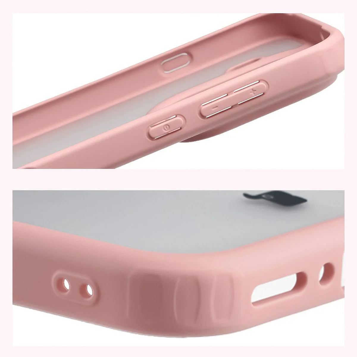 Handyhülle für Oppo Find X9 Pro, Bizon Case Angelo, Semitransparent mit hellrosa Rahmen