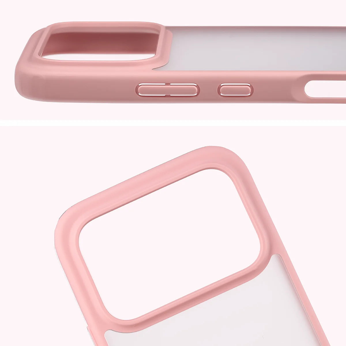 Schutzhülle + gehärtetem Glas für Honor 600 5G / 600 Pro 5G, Bizon Angelo Pack, Semitransparent mit hellrosem Rahmen