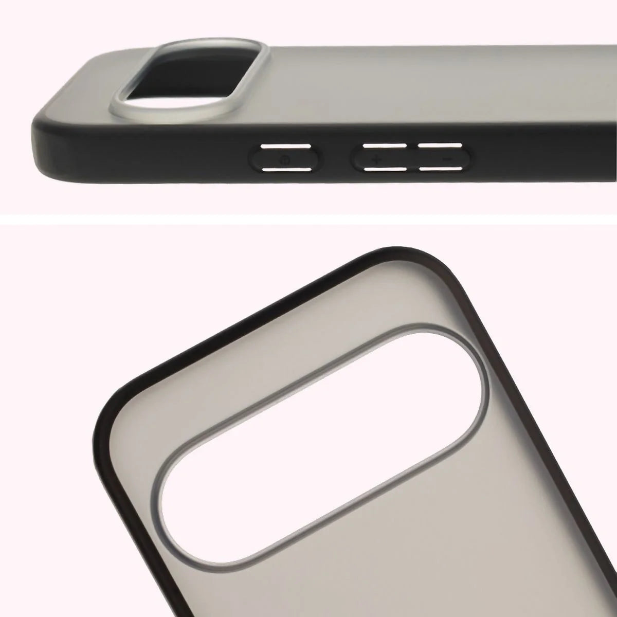 Handyhülle für Pixel 10 / 10 Pro, Bizon Case Angelo, Durchscheinend mit schwarzem Rahmen