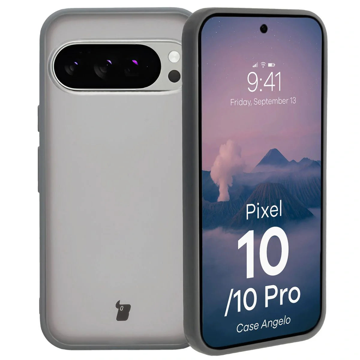 Handyhülle für Pixel 10 / 10 Pro, Bizon Case Angelo, Durchscheinend mit grauem Rahmen