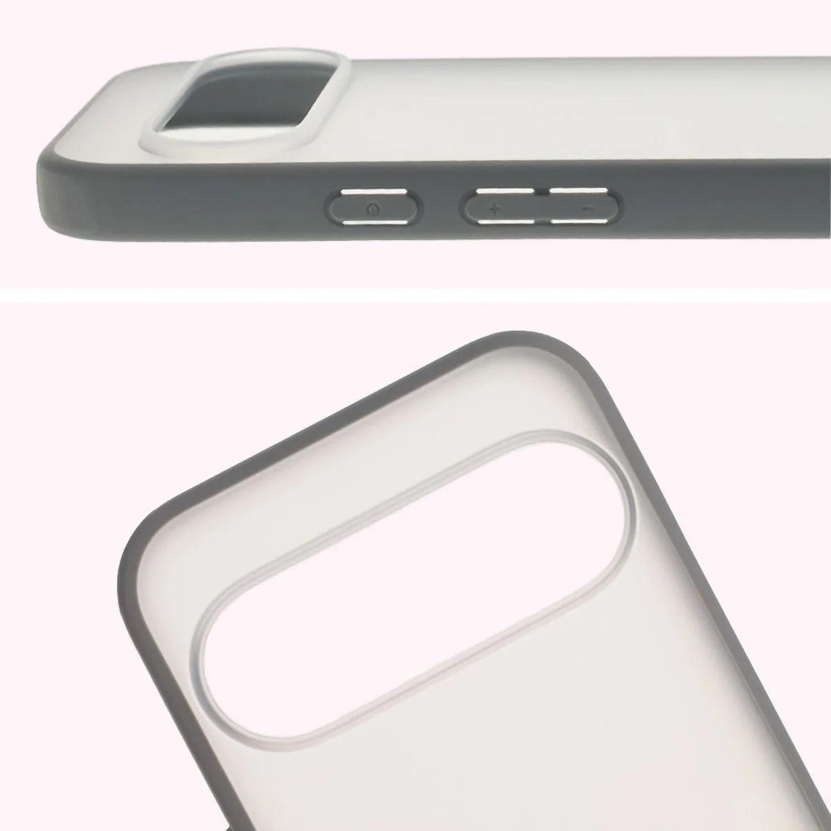 Handyhülle für Pixel 10 / 10 Pro, Bizon Case Angelo, Durchscheinend mit grauem Rahmen
