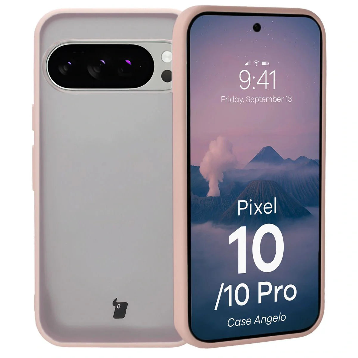 Handyhülle für Pixel 10 / 10 Pro, Bizon Case Angelo, Durchscheinend mit rosem Rahmen