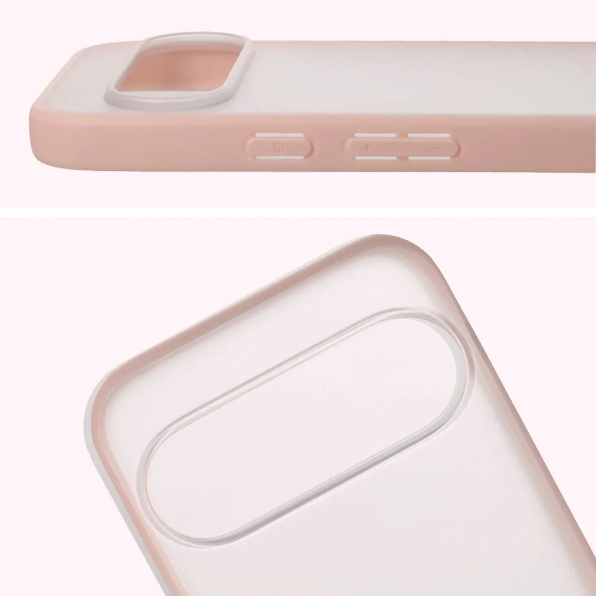 Handyhülle für Pixel 10 / 10 Pro, Bizon Case Angelo, Durchscheinend mit rosem Rahmen