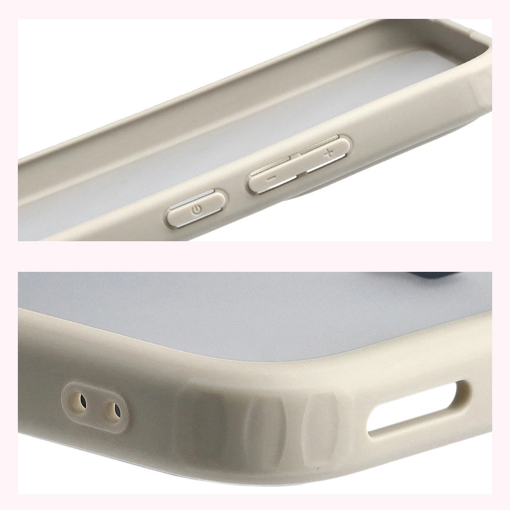Handyhülle für Xiaomi POCO F7, Bizon Case Angelo, Semitransparent mit beigem Rahmen