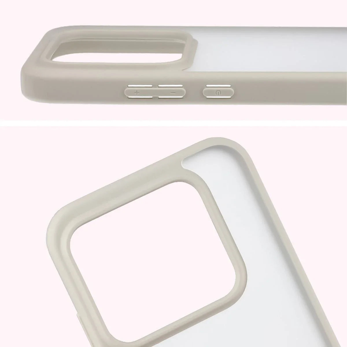 Handyhülle für Realme GT 8 Pro, Bizon Case Angelo, Semitransparent mit beigem Rahmen