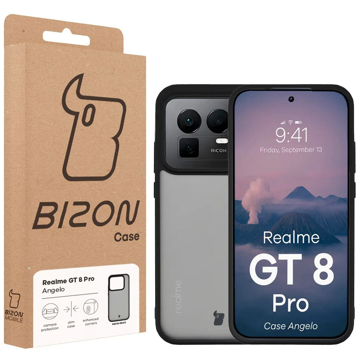 Handyhülle für Realme GT 8 Pro, Bizon Case Angelo, Getönte mit schwarzem Rahmen