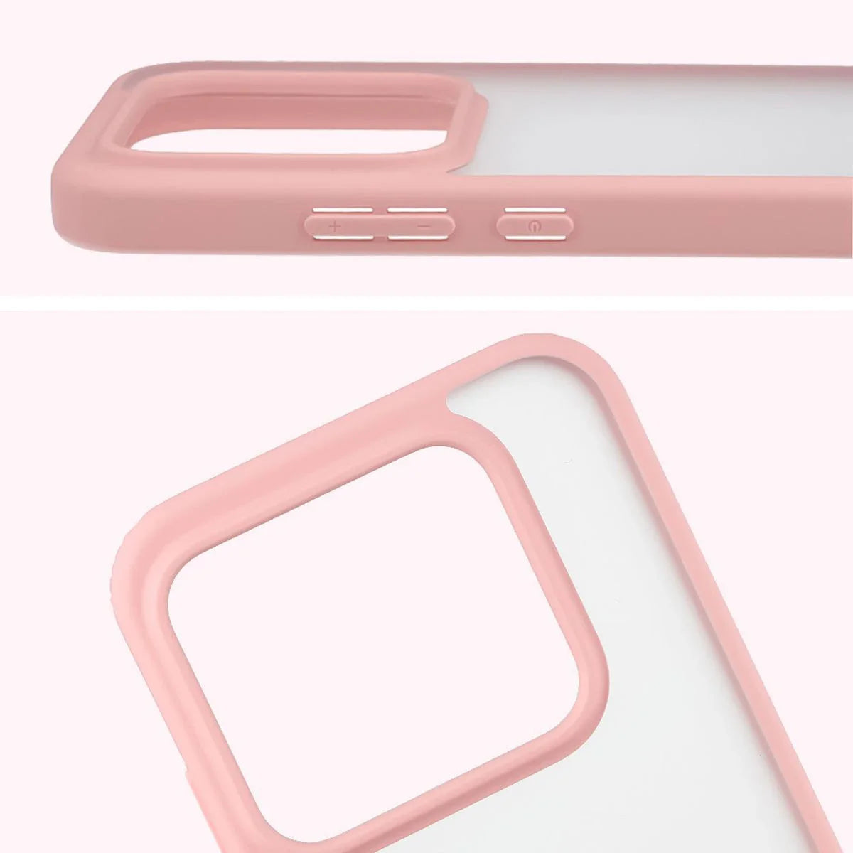 Handyhülle für Realme GT 8 Pro, Bizon Case Angelo, Semitransparent mit hellrosa Rahmen