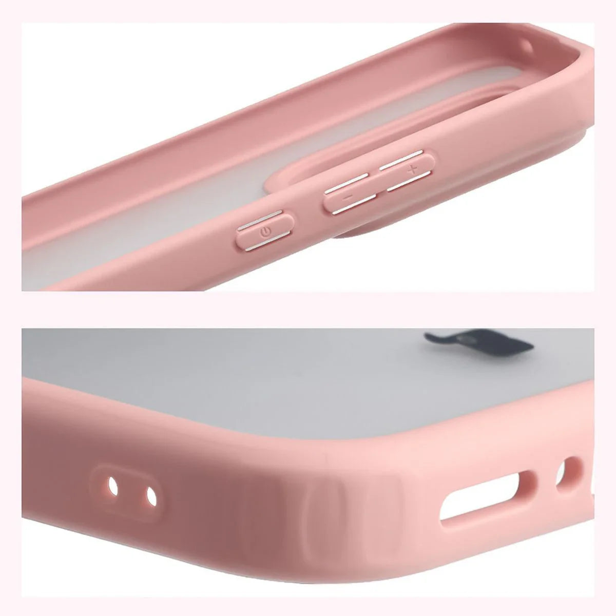 Handyhülle für Realme GT 8 Pro, Bizon Case Angelo, Semitransparent mit hellrosa Rahmen