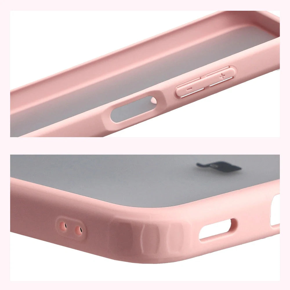 Handyhülle für Galaxy A17 5G, Bizon Case Angelo, Semitransparent mit hellrosa Rahmen