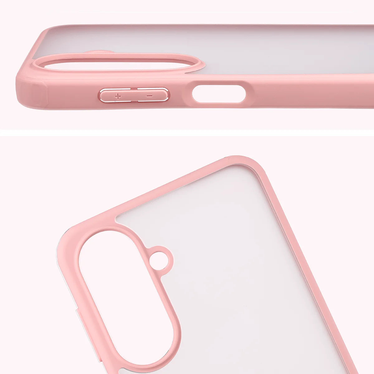 Handyhülle für Galaxy A27 5G, Bizon Case Angelo, Semitransparent mit hellrosem Rahmen