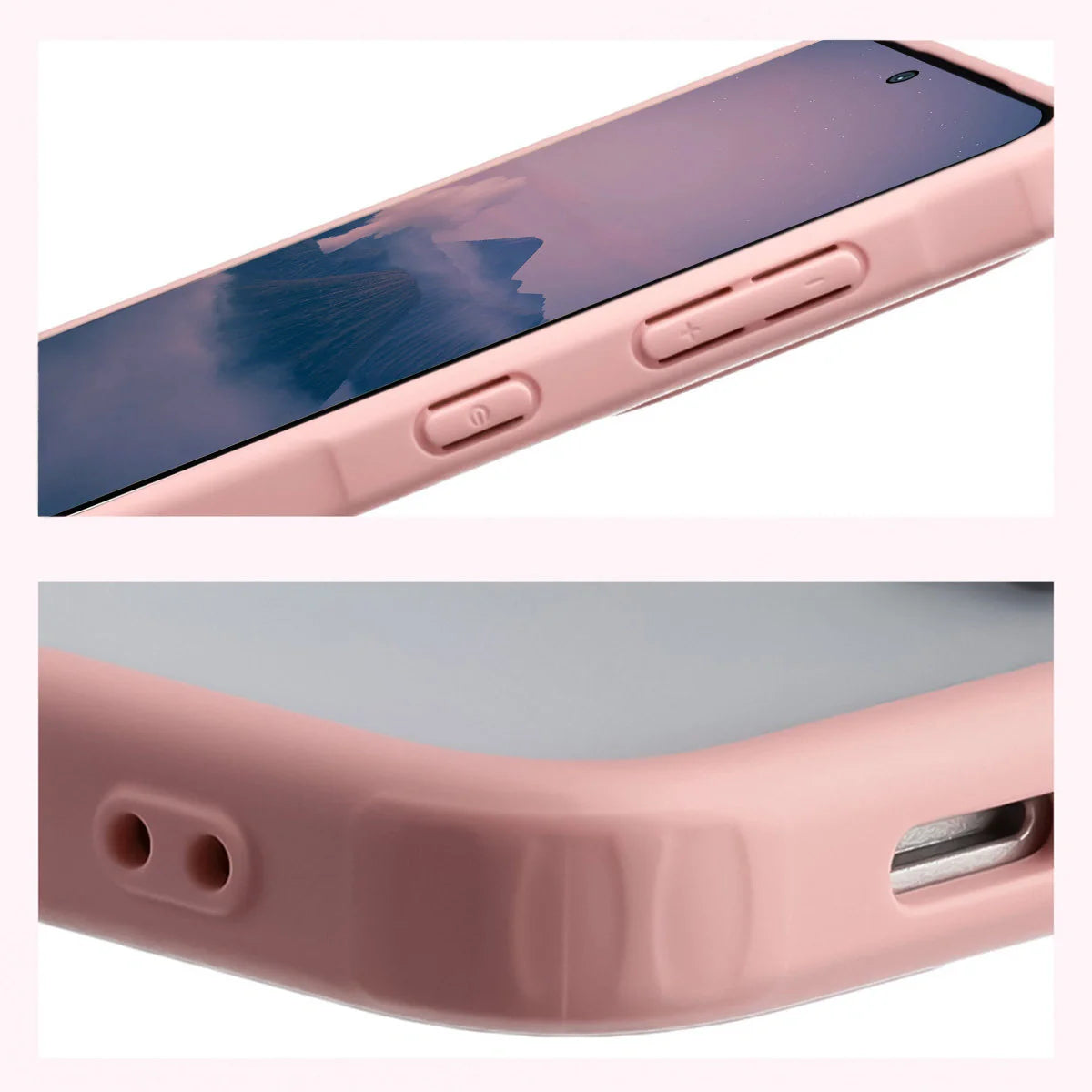Handyhülle für Galaxy A57 5G, Bizon Case Angelo, Semitransparent mit hellrosa Rahmen