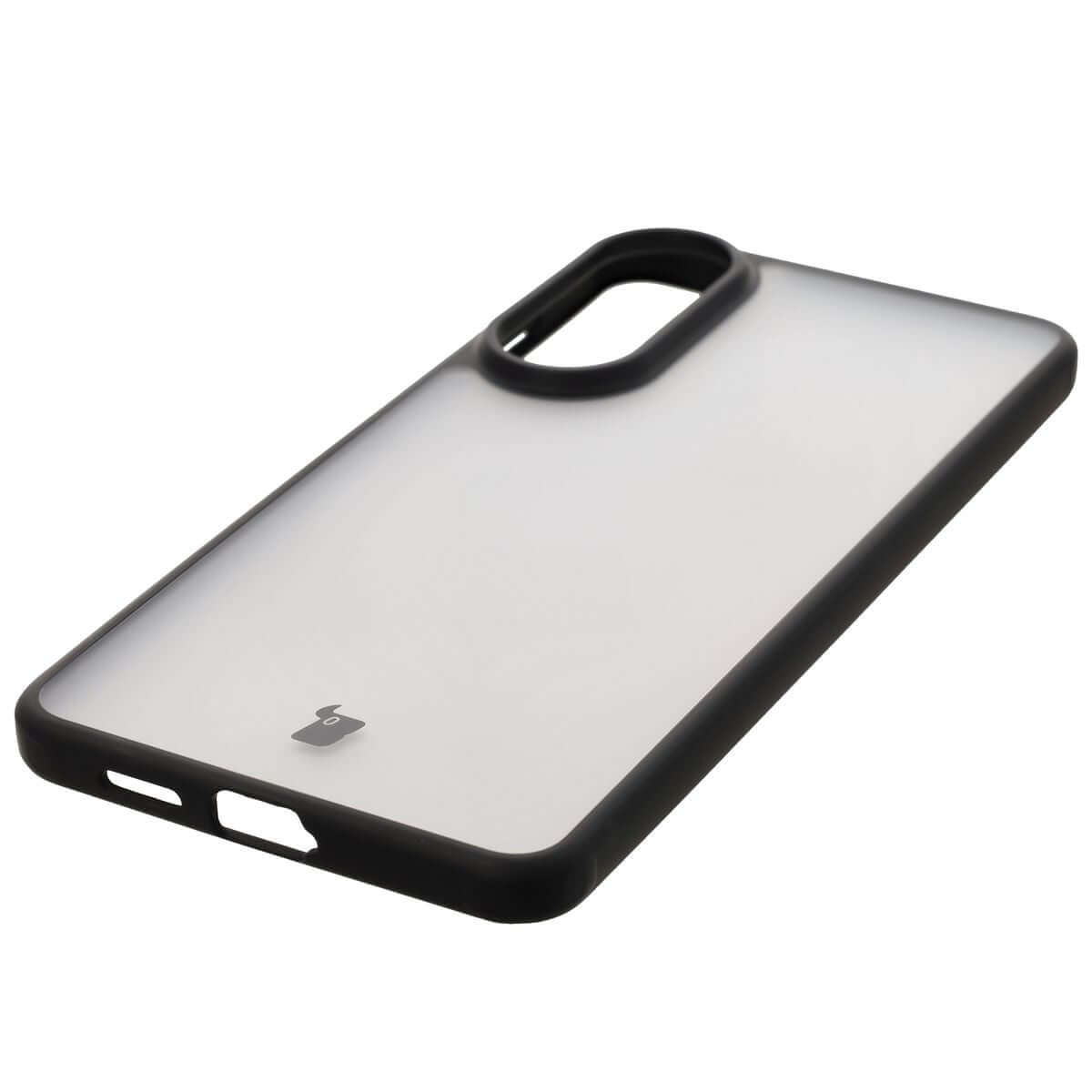 Handyhülle für Galaxy S25 Edge, Bizon Case Angelo, Durchscheinend mit schwarzem Rahmen