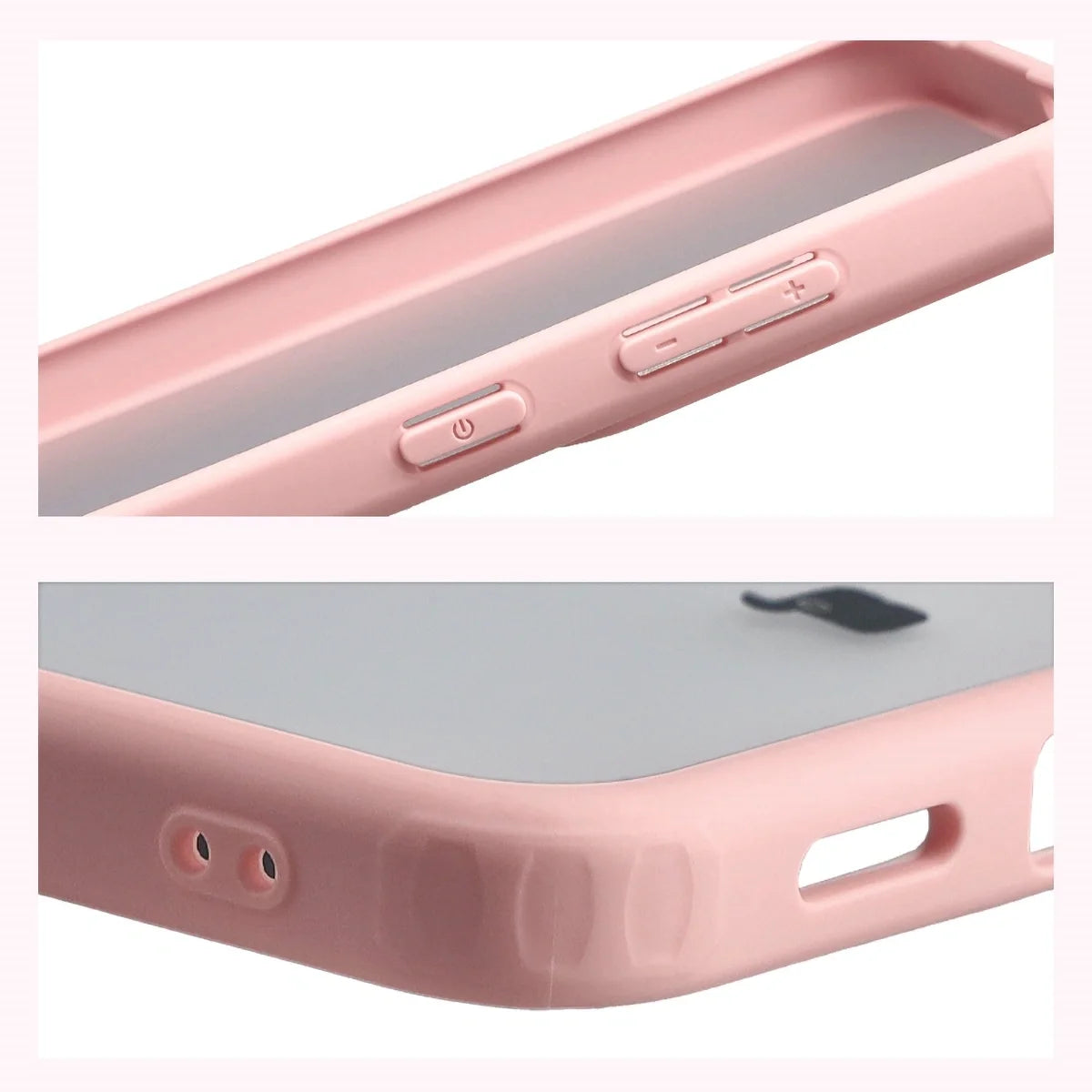 Handyhülle für Galaxy S26 FE / S25 FE, Bizon Case Angelo, Semitransparent mit hellrosem Rahmen (4/6)