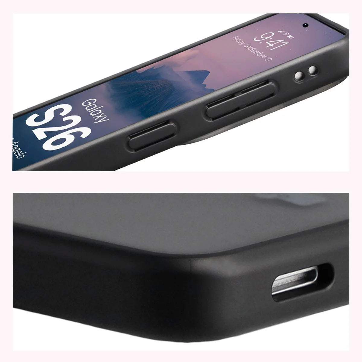 Handyhülle für Galaxy S26, Bizon Case Angelo, Getönte mit schwarzem Rahmen
