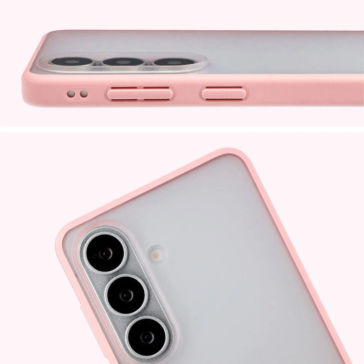 Handyhülle für Galaxy S26, Bizon Case Angelo, Semitransparent mit hellrosa Rahmen
