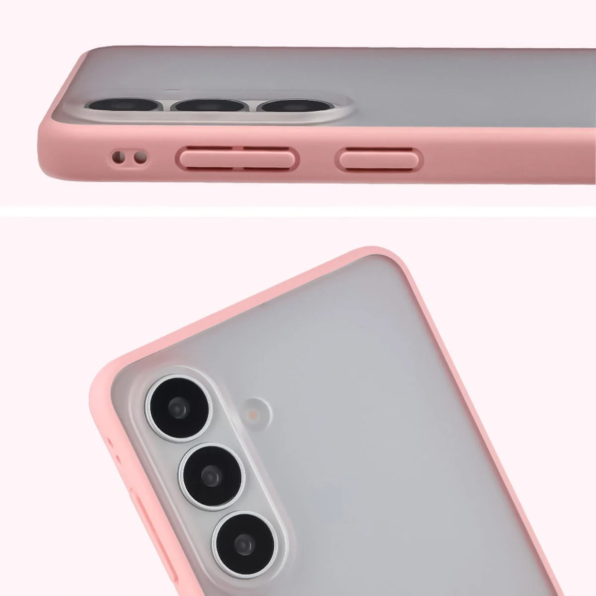 Handyhülle für Galaxy S26 Plus, Bizon Case Angelo, Semitransparent mit hellrosa Rahmen