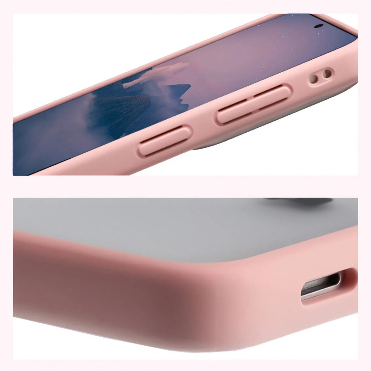 Handyhülle für Galaxy S26 Plus, Bizon Case Angelo, Semitransparent mit hellrosa Rahmen