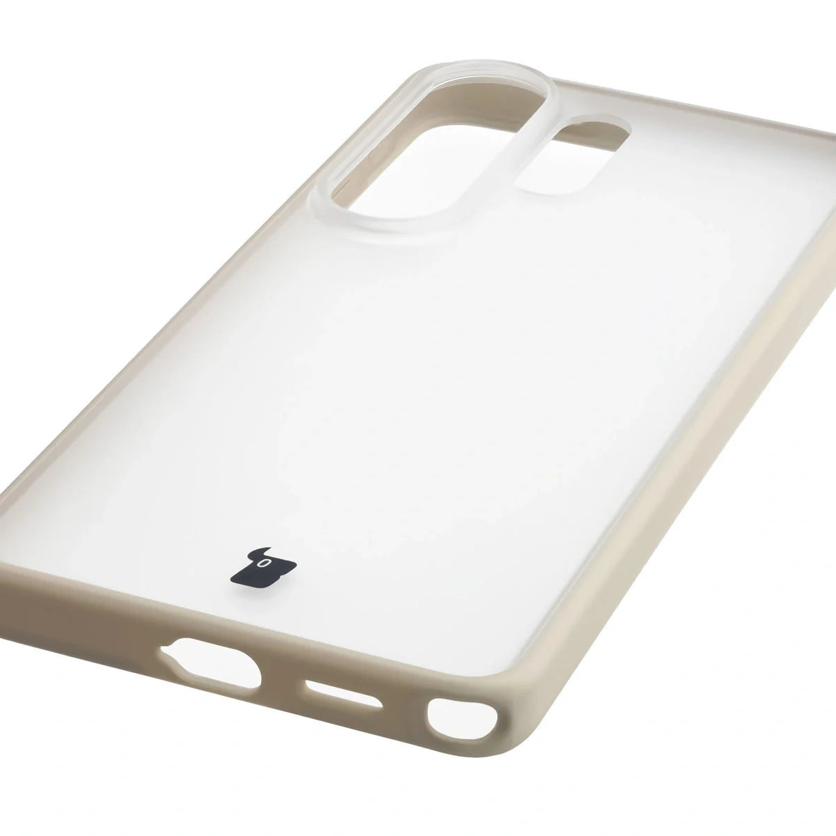Handyhülle für Galaxy S26 Ultra, Bizon Case Angelo, Semitransparent mit beigem Rahmen