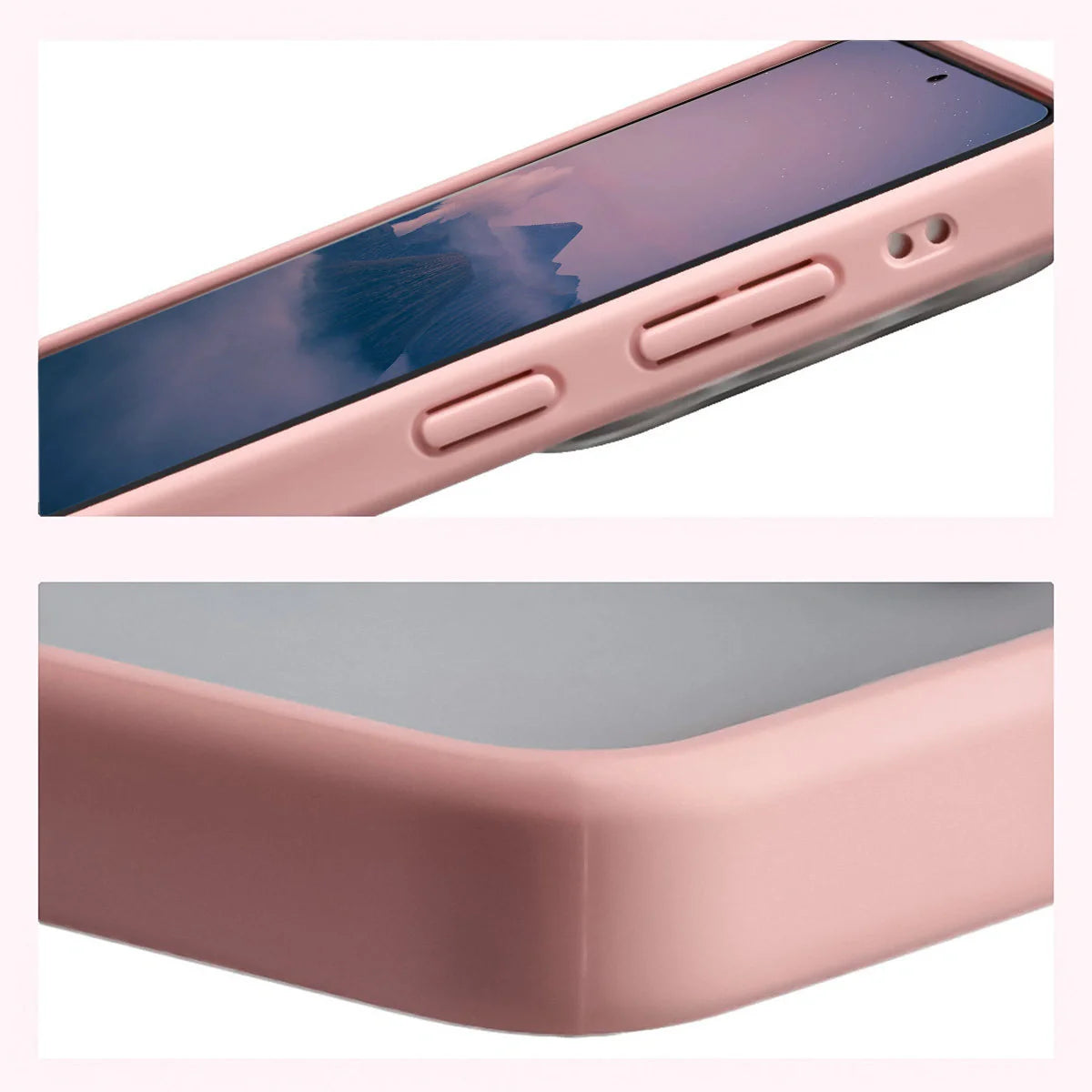 Handyhülle für Galaxy S26 Ultra, Bizon Case Angelo, Semitransparent mit hellrosa Rahmen