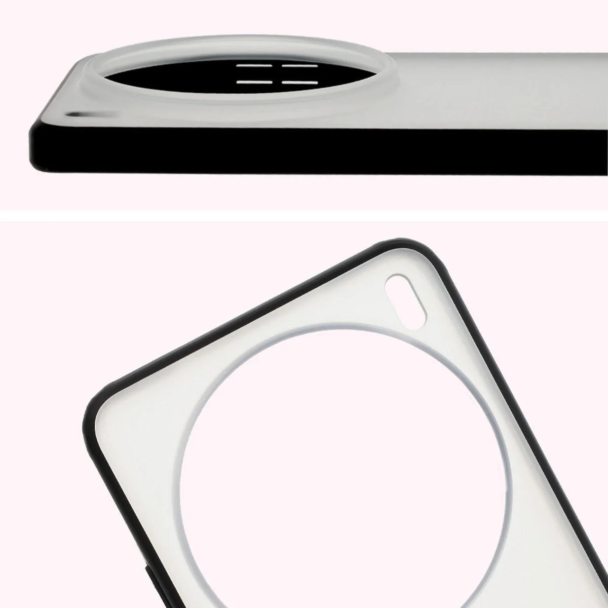 Handyhülle für Vivo X200 Pro, Bizon Case Angelo, Durchscheinend mit schwarzem Rahmen