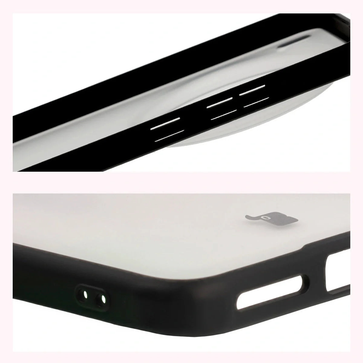 Handyhülle für Vivo X200 Pro, Bizon Case Angelo, Durchscheinend mit schwarzem Rahmen