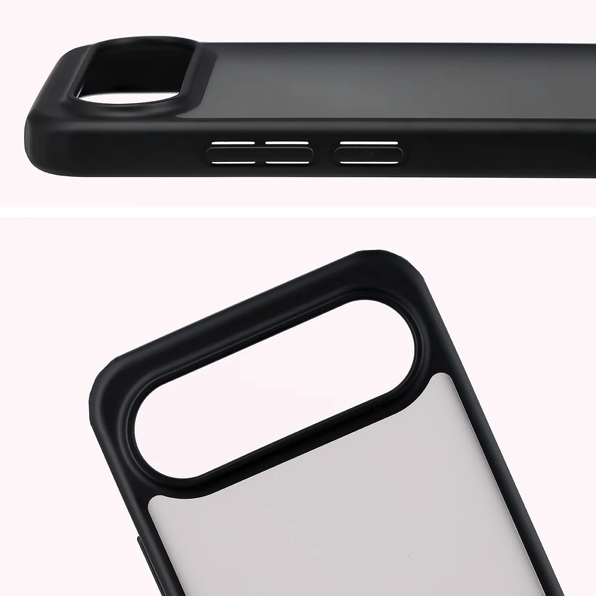 Handyhülle für Vivo X300 FE, Bizon Case Angelo, Getönte mit schwarzem Rahmen