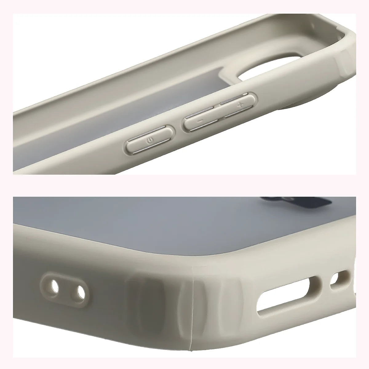 Handyhülle für Vivo X300 FE, Bizon Case Angelo, Semitransparent mit beigem Rahmen