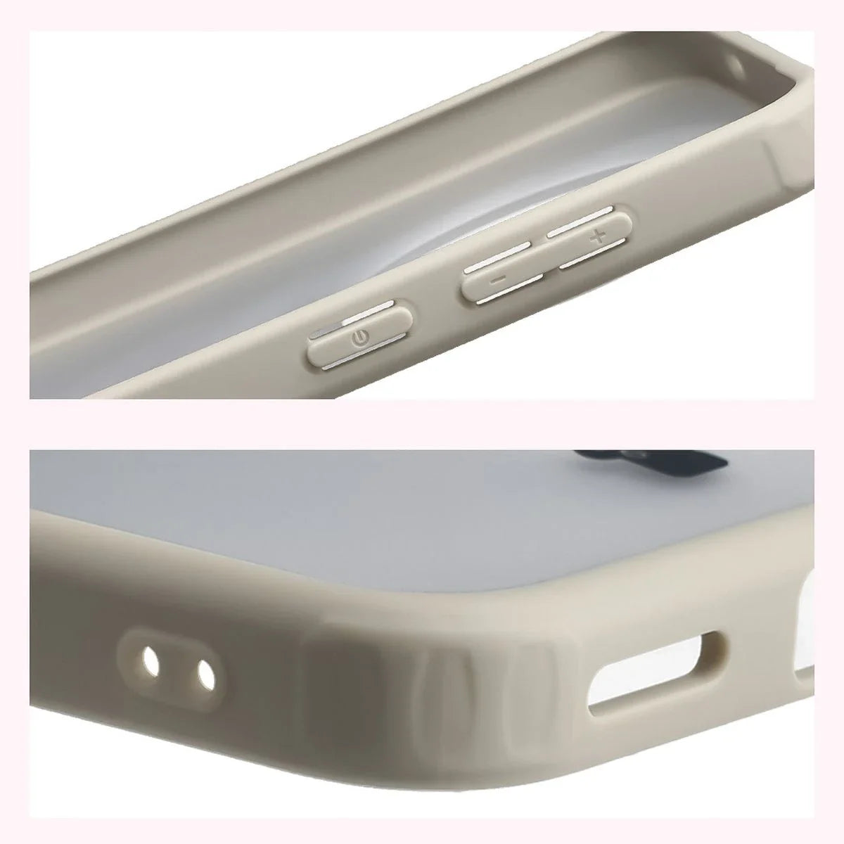 Handyhülle für Vivo X300, Bizon Case Angelo, Semitransparent mit beigem Rahmen