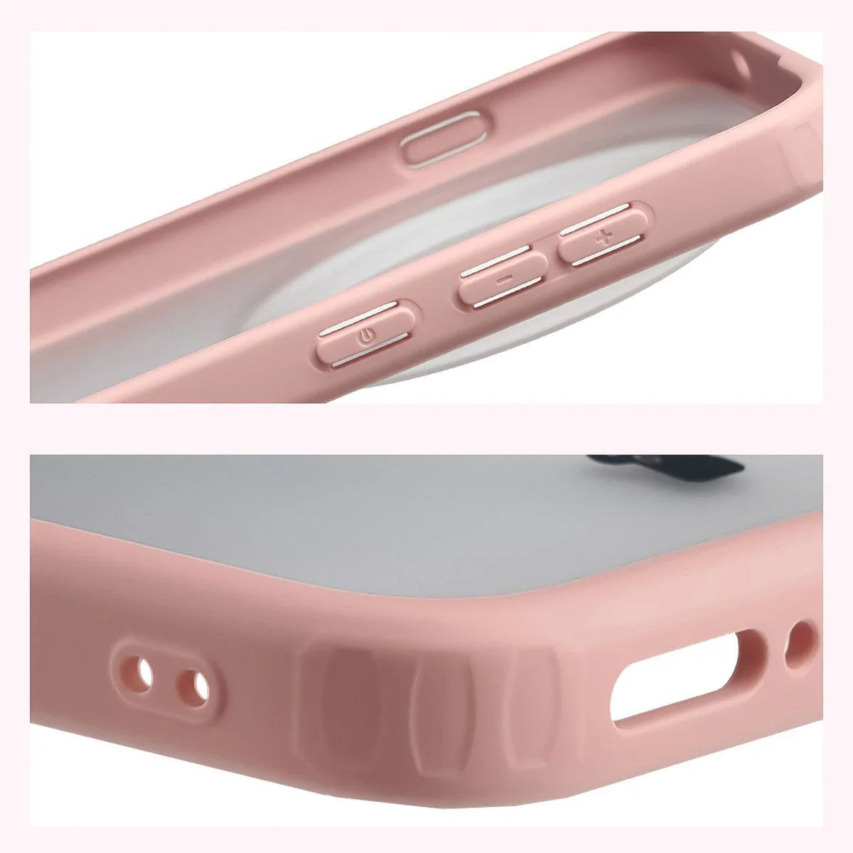 Handyhülle für Vivo X300 Pro, Bizon Case Angelo, Semitransparent mit hellrosa Rahmen