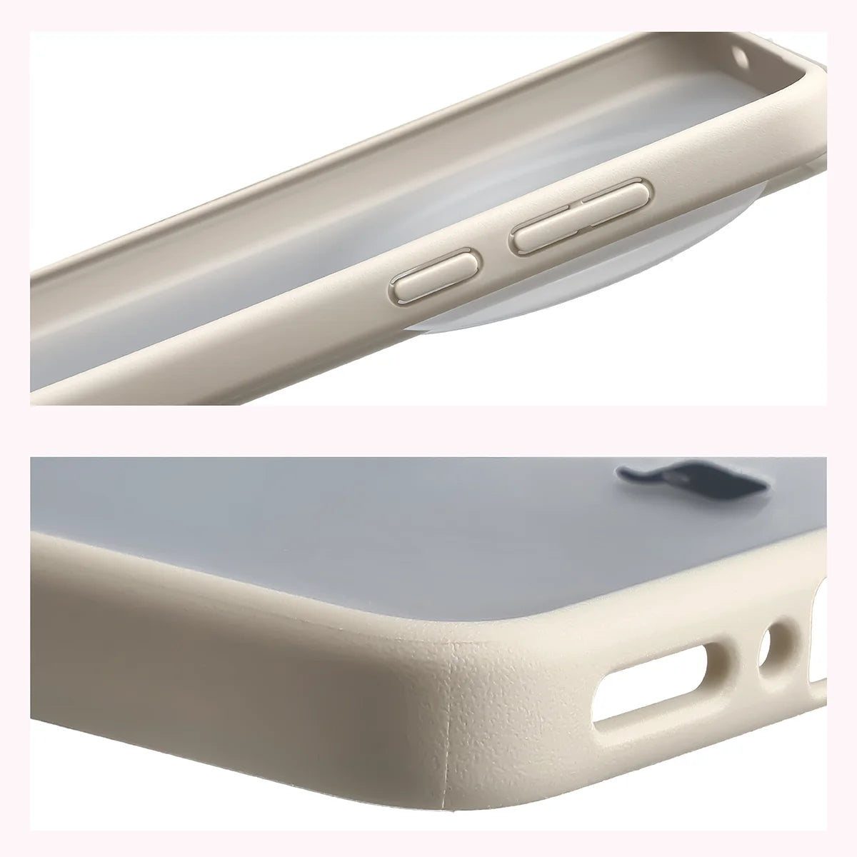 Handyhülle für Vivo X300 Ultra, Bizon Case Angelo, Semitransparent mit beigem Rahmen