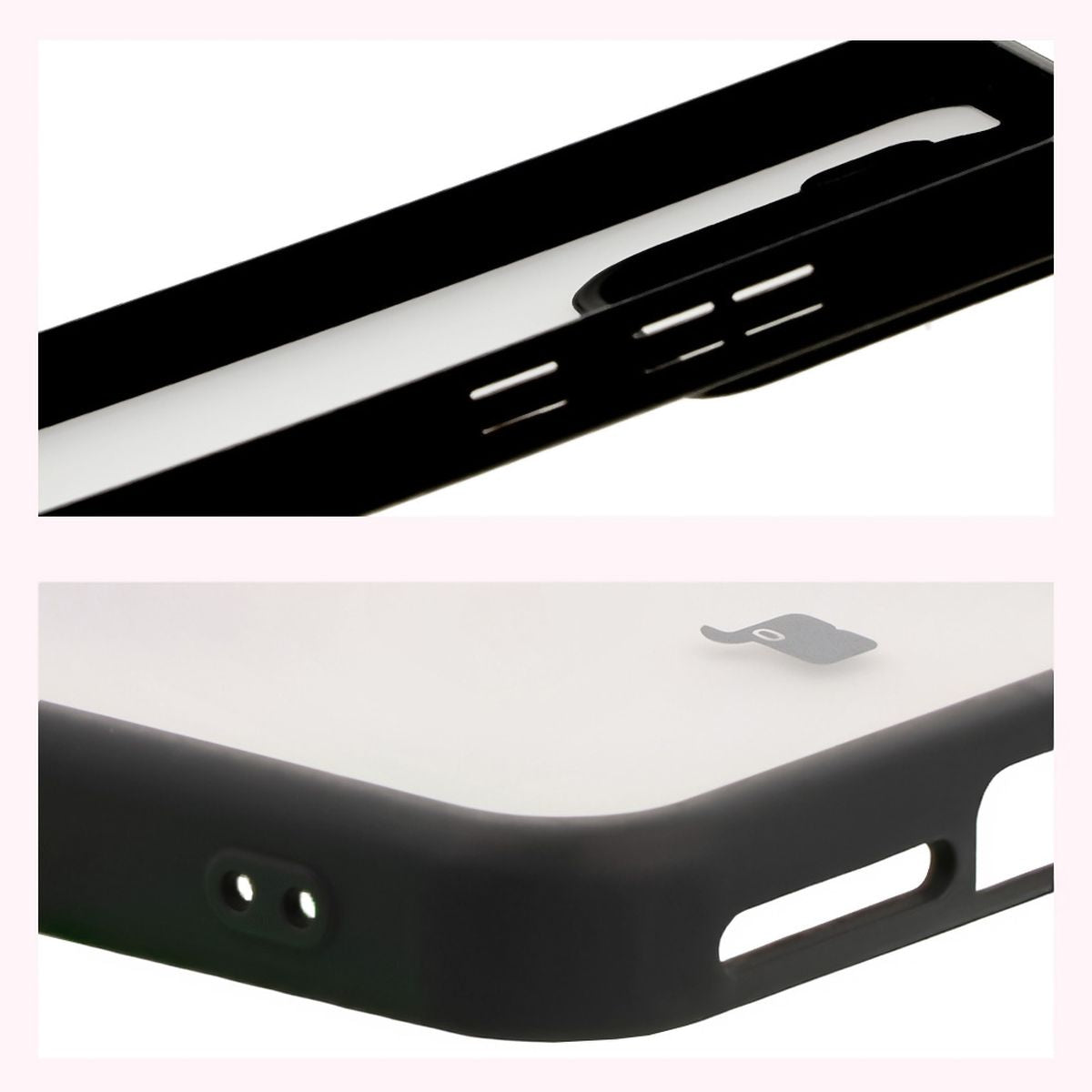 Handyhülle für Xiaomi 15, Bizon Case Angelo, Durchscheinend mit schwarzem Rahmen