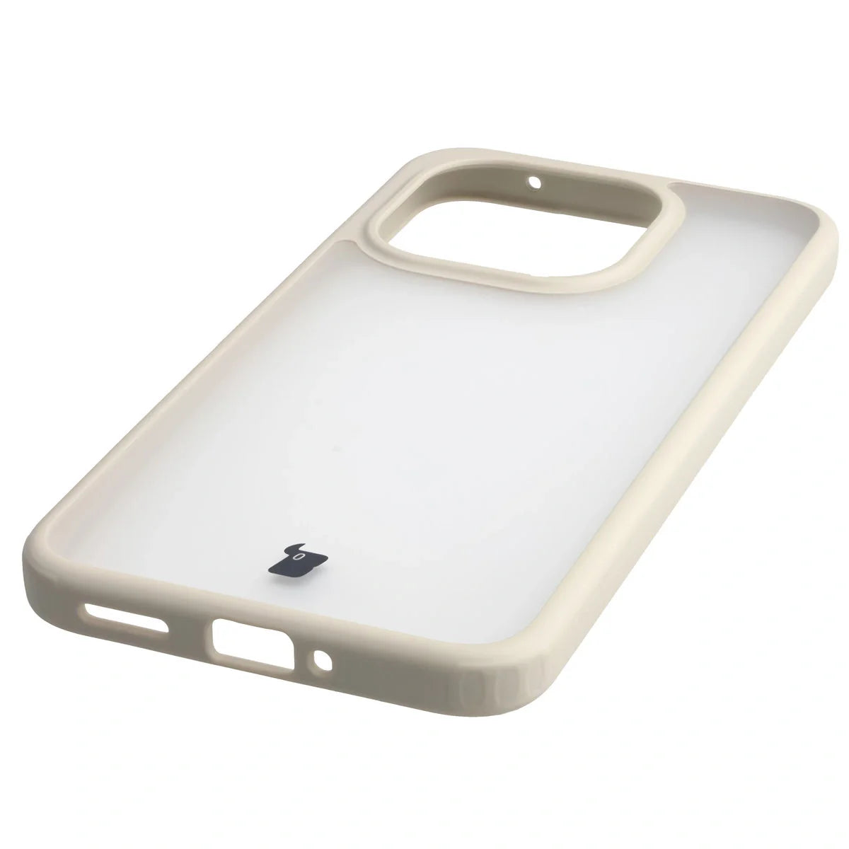 Handyhülle für Xiaomi 15T, Bizon Case Angelo, Semitransparent mit beigem Rahmen