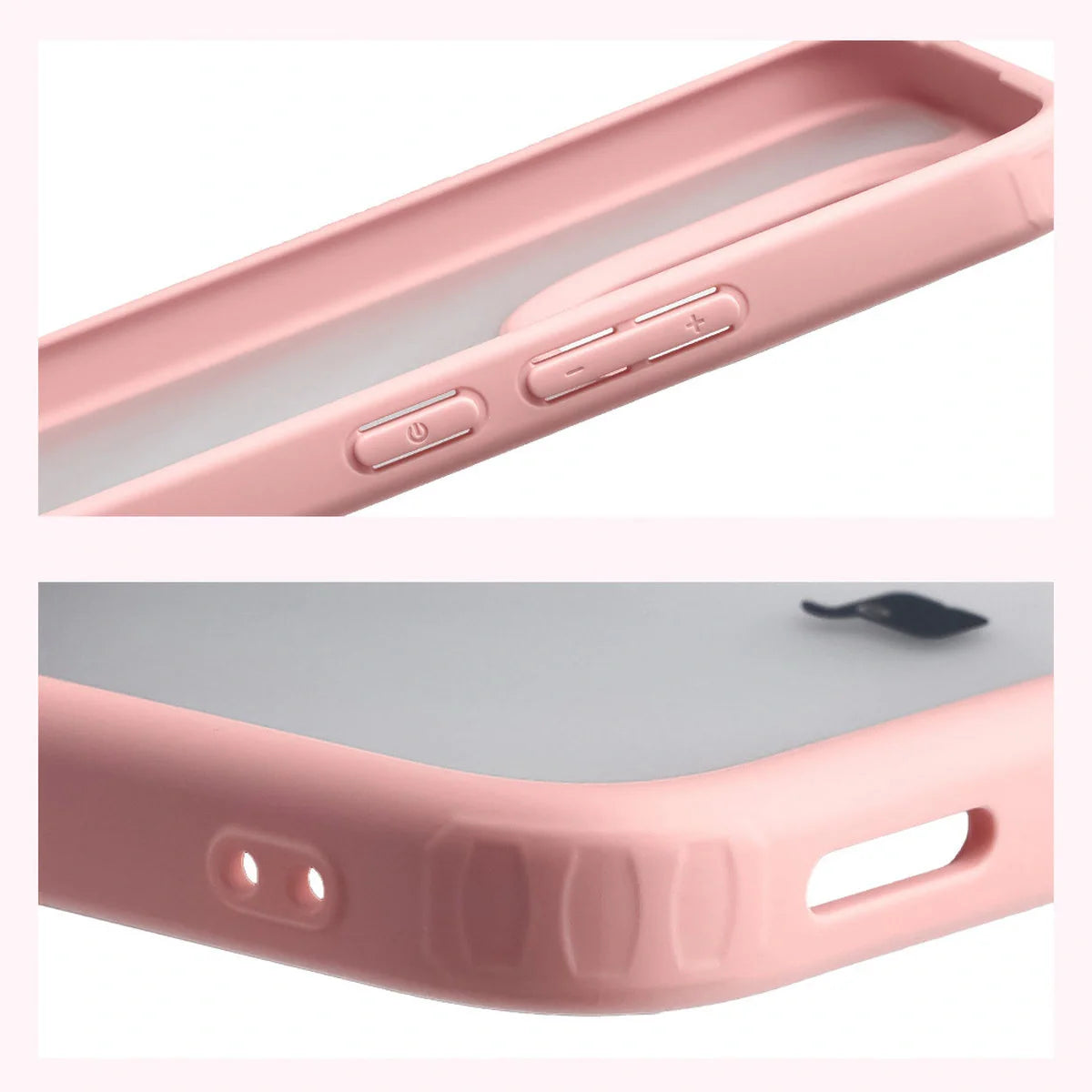 Handyhülle für Xiaomi 15T, Bizon Case Angelo, Semitransparent mit hellrosa Rahmen