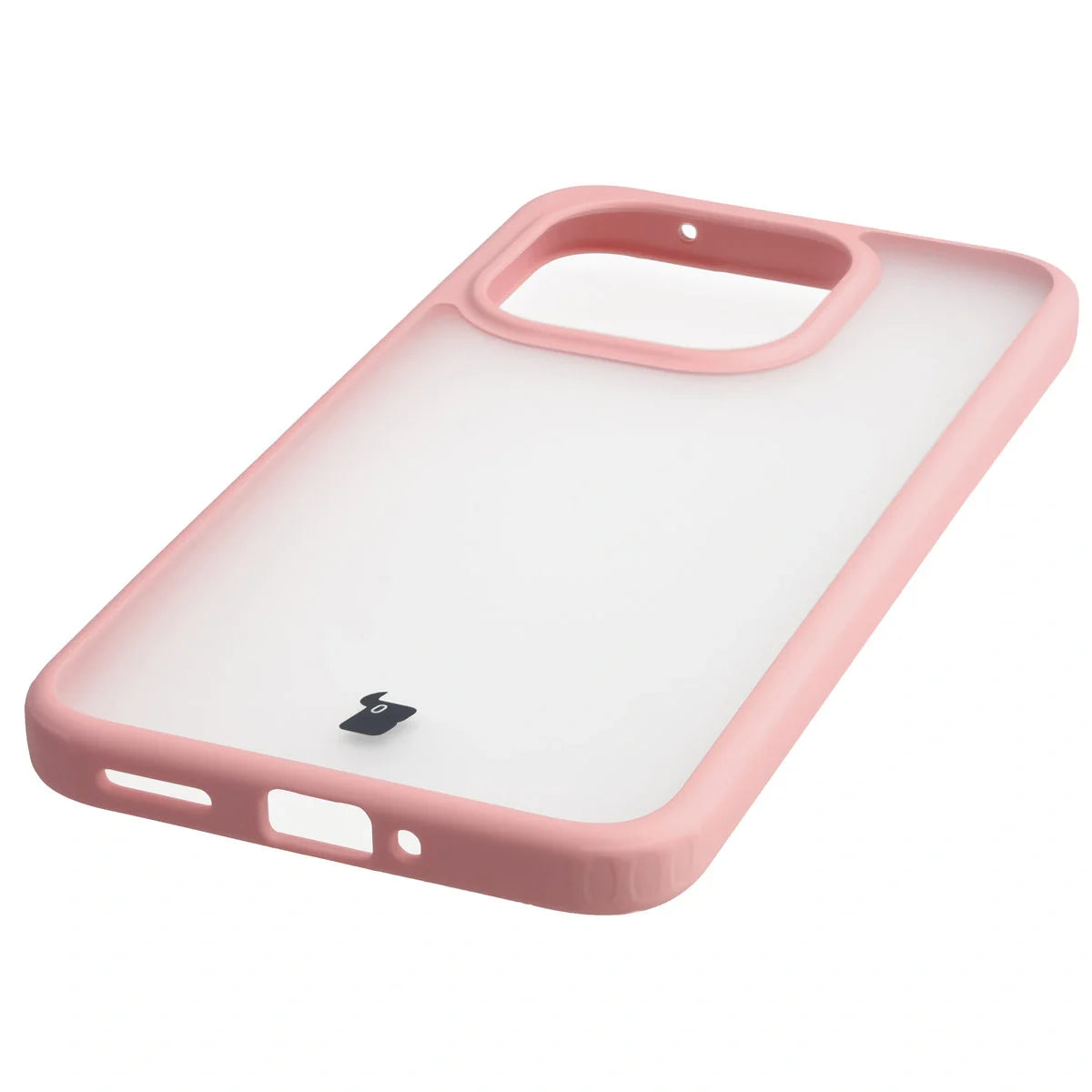Handyhülle für Xiaomi 15T, Bizon Case Angelo, Semitransparent mit hellrosa Rahmen