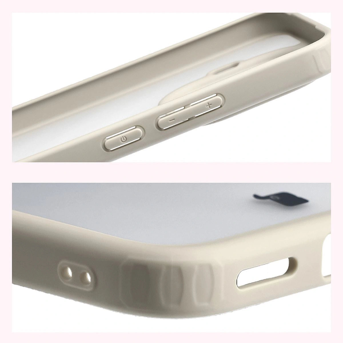 Handyhülle für Xiaomi 15T Pro, Bizon Case Angelo, Semitransparent mit beigem Rahmen